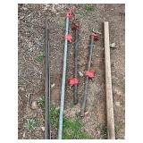 Assorted Metal Clamps and Steel Bars