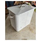 White Metal Bread Storage Tin