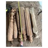 Collection of Carved Wooden Columns