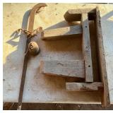 Rustic Wood Saddle Rack and Forged Hay Hook