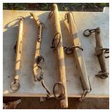 Collection of Rustic Wood and Metal Yokes