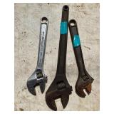 Set of Three Adjustable Wrenches