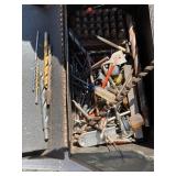 Metal Tool Box With Assorted Drill Bits and Tools