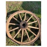 Wooden Wagon Wheel with Iron Rim