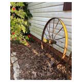 Rustic Metal Wagon Wheel, Approx. 3ft Tall