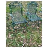 Pair of Metal Mesh Outdoor Patio Chairs