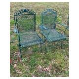 Set of Two Metal Outdoor Patio Chairs