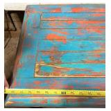 Rustic Blue and Red Painted Wooden Table