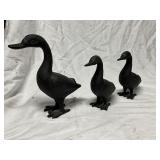 Cast Iron Duck Trio Figurines