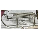 Metal Decorative Sled with Slatted Design