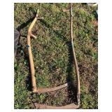 Wooden Scythe with Steel Blades