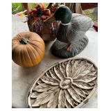 Decorative Duck Figure and Fall Accents