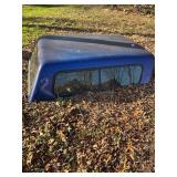 Blue Truck Bed Cap with Sliding Windows