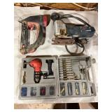 Assorted Power Tools and Drill Bit Set