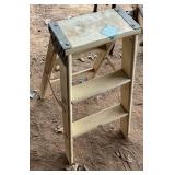 Wooden Step Ladder with Metal Reinforcements