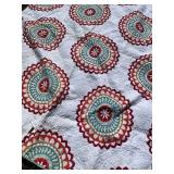 Hand-Quilted Cotton Quilt with Circular Pattern
