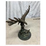 Bronze Eagle Sculpture on Marble Base