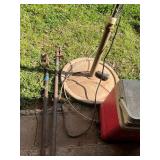 Mister Pedestal Fan red cooler two metal clamps