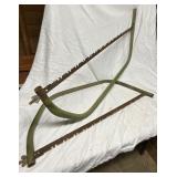 Pair of Metal Frame Bow Saws with Blades