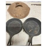 Set of Cast Iron Skillets and Lid