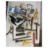 Assorted Hand Tools and Drill Bits Lot