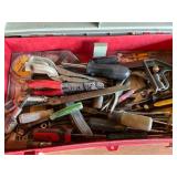 Metal Toolbox with Assorted Hand Tools