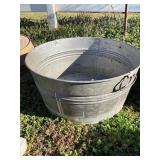 Round Galvanized Metal Wash Tub