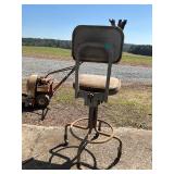 Industrial Swivel Metal Stool with Backrest