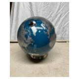 Blue Metallic World Globe on Chrome Base