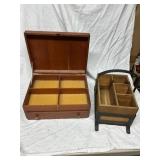 Wooden Storage Box and Divided Basket
