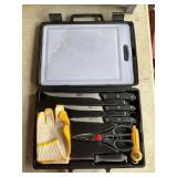 Knife Set With Cutting Board in Case