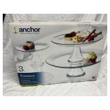 Anchor Hocking 3-Tier Glass Serving Stands