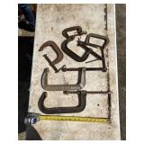 Assorted Metal C-Clamps and G-Clamps Set