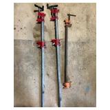 Set of Three Pipe Clamps with Metal Handles