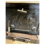 Metal Wood Stove with Buffalo Motif Front