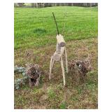 Rustic Twig and Log Reindeer Trio