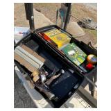 Metal Fishing Cart with Tackle and Accessories