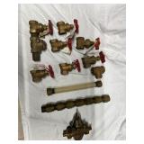 Assorted Brass Plumbing Fittings and Valves