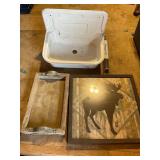 Lot of Decor Items Including Sink and Wall Art