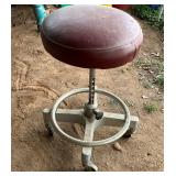 Industrial Adjustable Stool with Metal Base