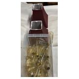 Lot of Red Lampshades and Vintage-Style Bulbs