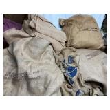 Collection of Burlap Sacks with Printed Logos