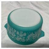 Pyrex Aqua Blue Mixing Bowl with Gooseberry Design