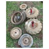 Collection of Used Tires and Wheels Assorted Sizes