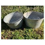Pair of Galvanized Metal Utility Buckets
