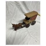 Metal Horse-Drawn Ice Wagon Model