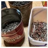Bulk Assortment of Screws in Metal and Plastic Con