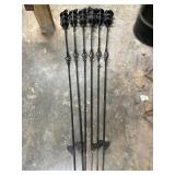 Set of Five Wrought Iron citronella torches