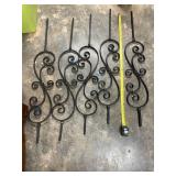 Set of Five Wrought Iron Balusters