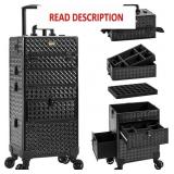 4 in 1 Rolling Makeup Case, Black